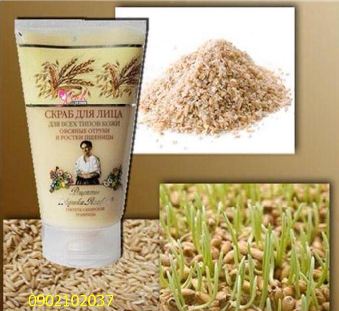 Kem tẩy da mặt chết yến mạch, lúa mì  Agafia - Nga